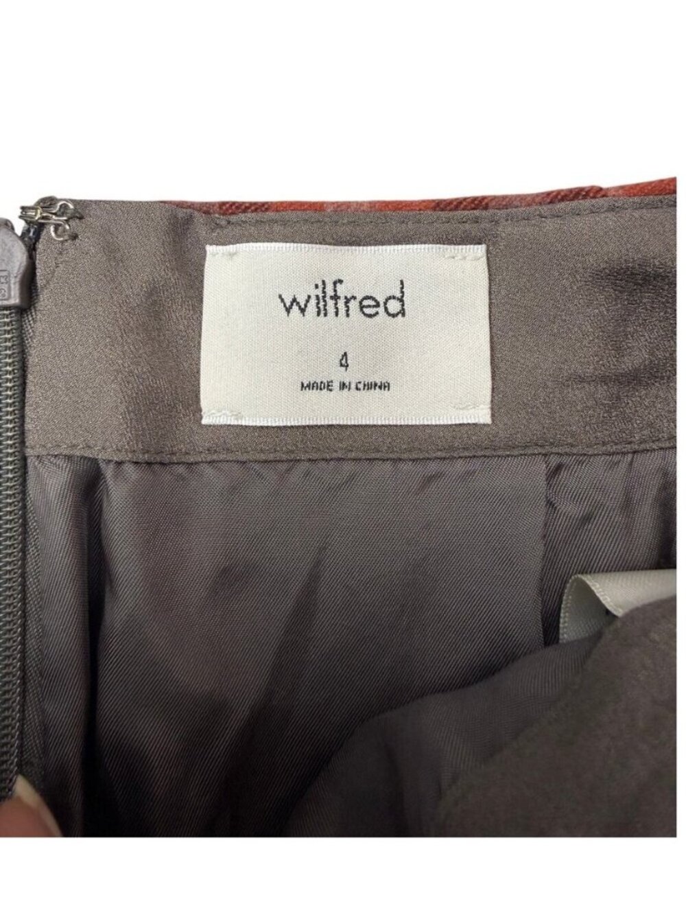 WILFRED Aritzia Dorine Wool Cashmere Faux Wrap Mini Skirt Size 4 - Picture 3 of 6